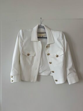 L'AGENCE White Cropped Kumi Blazer Jacket